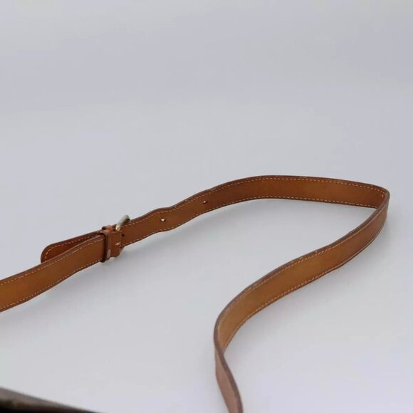 CELINE Macadam Canvas Circle Shoulder Bag PVC Leather Brown Gold Auth - Picture 10 of 16